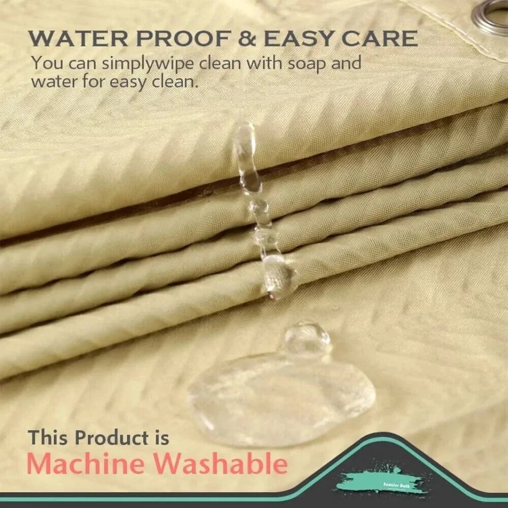 Eazzier Bath Waffle Shower Curtain or Liner/72x72in/Polyester/Sage Green